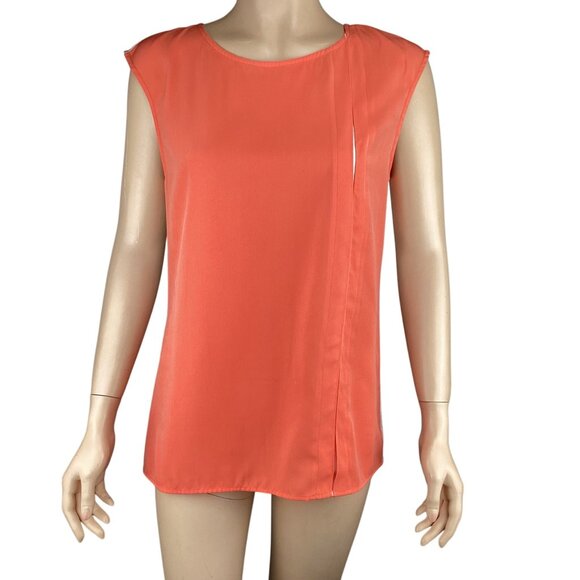 Sachin + Babi Womens Preston Top‎ Size 4 Sleeveless Coral Silver Side Panels - Picture 1 of 7